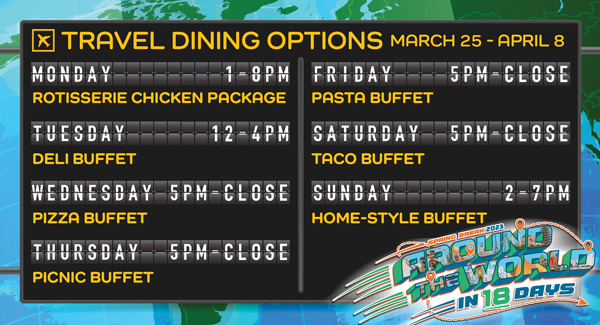 Around the World in 18 Days Dining Specials